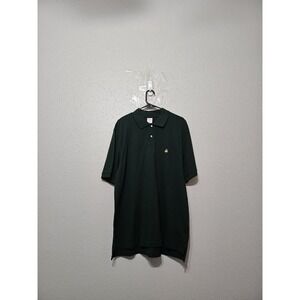 Brooks Brothers 346 Polo Shirt XL Dark Green 100% Cotton Classic Fit Logo Preppy